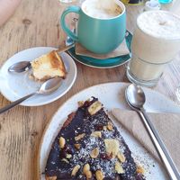 Free cheesecake, vegan Tart, double cappuccino and vegan milkshake at Crumb in Crete