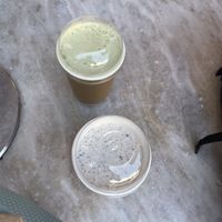 Vegan milkshake and matcha latte at Crumb in Crete