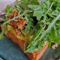 Toast falafel - avocado  - hummus at Crumb in Crete