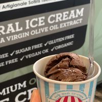 Chocolate olive oil ice cream at Crumb in Crete