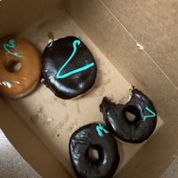 Maple, Boston cream and chocolate. Forgot to take a picture of the glaze lol  at Rebel Donut - Coors Blvd in Albuquerque