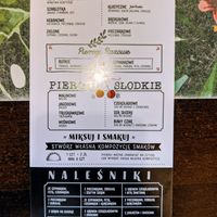 Menu side 2 at Pierogowy Raj in Krakow