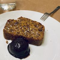 Bizcocho de zanahoria con helado de chocolate  at TxuKrut Bar in Bilbao