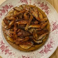 Potatoes and mushrooms (meant to mimic an octopus dish)  at TxuKrut Bar in Bilbao