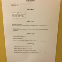 Carta / Menu at TxuKrut Bar in Bilbao