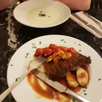 Seitan with roasted potatoes and cherry tomates at TxuKrut Bar in Bilbao