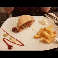 Jackfruit burger at TxuKrut Bar in Bilbao