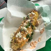 Mexican Street Corn, can be made vegan! at Joey's Joint in Eastham