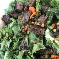 Marley salad - I asked for it without the goat cheese and added an impossible burger on top  at The Family Dog in Orono