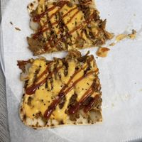 Cheesesteak pizza  at Dina's Vegan Deli & Desserts in West Palm Beach