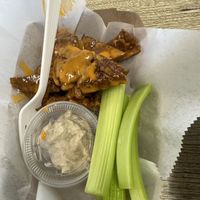 Buffalo tops with garlic ranchh  at Dina's Vegan Deli & Desserts in West Palm Beach