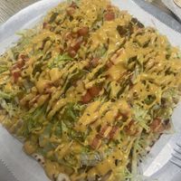 Taco flat bread. YUMMMM  at Dina's Vegan Deli & Desserts in West Palm Beach