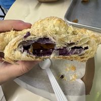 The fruit-cheese pastry AFTER discovering how delicious it was  at Dina's Vegan Deli & Desserts in West Palm Beach