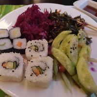 raw vegetables and sushi at Shi-Shang in Madrid