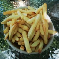Air Fried Chips dusted with vegan chicken salt at Jarra Infusion in Pinjarra
