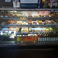 top row of deserts all vegan. entire cabinet except one salad = vegetarian at Jarra Infusion in Pinjarra