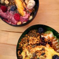 Indian lassy and dragon fruit smoothie bowls at EatMyTrip  in Barcelona