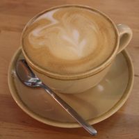 large oat milk latte at EatMyTrip  in Barcelona