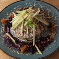 Apple pie vegan pancakes at EatMyTrip  in Barcelona