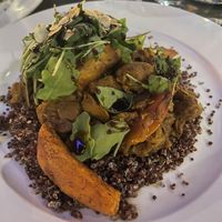 Seitan dish  at Cafe du Grütli in Geneva