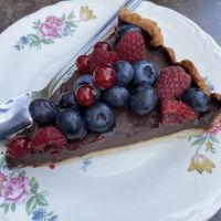 Vegan chocolate cake!  at Cafe du Grütli in Geneva