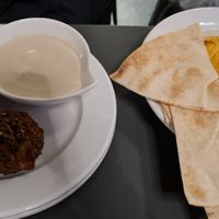Hummus and falafels at Cafe du Grütli in Geneva