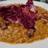 Butternut risotto with almonds at Cafe du Grütli in Geneva