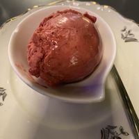 Berry sorbet  at Cafe du Grütli in Geneva