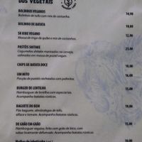 Vegan section of the menu. Apparently the owner is vegan. at Daslagoas Brewpub in Maceio