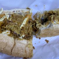 Buffalo chicken (seitan) cheesesteak  at Trilly Cheesesteaks in New Orleans
