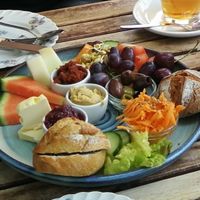 Vegan breakfast plate at Milchkaffee in Berlin