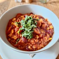 Chili sin Carne for lunch at Milchkaffee in Berlin