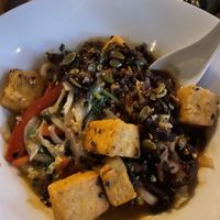 Vegan udon noodle. Lots of different flavors  at Polite Society in St Louis