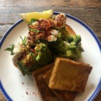 Best avocado toast in Melbourne with vegan cheese and smoked tofu  at Slowpoke Espresso in Fitzroy