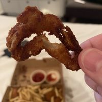 Onion rings way over cooked   at Lord of the Fries - Snickle Lane in Auckland