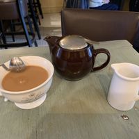 Delicious black chai with soy milk  at Harney & Sons in Millerton