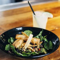 Southwestern Quinoa tofu bowl. Serrano lime vinaigrette. Photo:Feast magazine at Alamo Drafthouse Cinema in Springfield