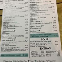 Brunch and lunch menu   at The Interesting Eating Company in Liverpool