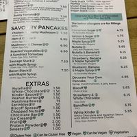 Salad and pancake menu   at The Interesting Eating Company in Liverpool