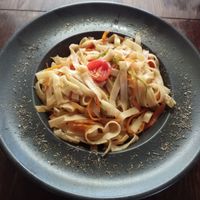 Tagliatelle with vegetables and thyme at To Pardalo Katsiki  in Lefkada