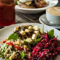 Salad and quiche  at The Hummingbird Waterside Cafe in Mandurah