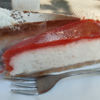 Cheesecake in the front at Napfenyes Cukraszat - Bajcsy Zsilinszky in Budapest