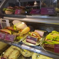 Sandwiches and other savoury snacks at Napfenyes Cukraszat - Bajcsy Zsilinszky in Budapest