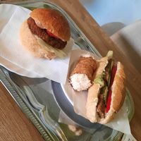 We came here twice and both times took the fritters sandwitch! Very delicious at Napfenyes Cukraszat - Bajcsy Zsilinszky in Budapest