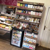 Little shop within the bakery, lovely vegan items for sale :) at Napfenyes Cukraszat - Bajcsy Zsilinszky in Budapest