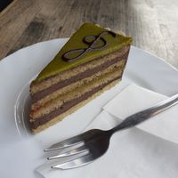 Pistache cake at Napfenyes Cukraszat - Bajcsy Zsilinszky in Budapest