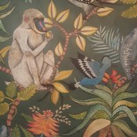 Wallpaper in the bathroom. Must have this in my home. at Celesta in Milwaukee