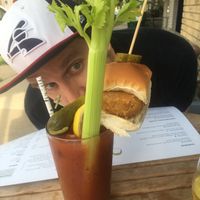 Dope Bloody Mary w faux chix slider at Celesta in Milwaukee