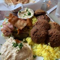 Combo platter with falafel at Falafel Town in Poughkeepsie