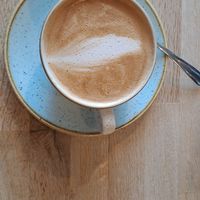 Oat milk flat white at Sage Vegan Cafe in Crawley